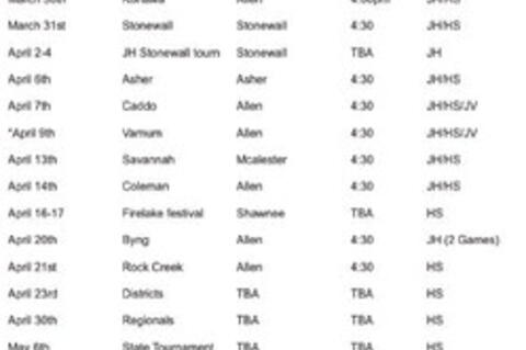2026 Allen Slow-Pitch Schedule