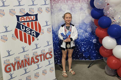 Luciana Jones, Allen Oklahoma traveled to Florida to compete in the AAU Xcel National Gymnastics Championships and returned home with the title of 2025 AAU NATIONAL VAULT CHAMPION!! She is the daughter of Charity and Brad Jones. CONGRATULATIONS!!