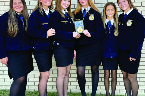 Tuesday, October 14th, was the Regional Opening &amp; Closing Ceremony and Greenhand Quiz contest. The Freshman Team finished 2nd in the region and punched their ticket to the State Contest in Stillwater on October 21st. Members on the Freshman Team are secretary Zoey Ables, treasurer Ayla Manuel, president Harley Langley, vice president Cameron Batey, sentinel Amy Cable, reporter Cobi Frederick