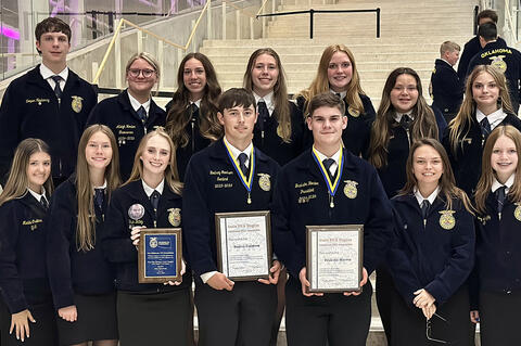 The Allen FFA attended the 99th State FFA Convention in Tulsa. The event was held May 5th to 7th in the Arvest Convention Center. Members attending were Maddie Crabtree, Cobi Frederick, Taylor Batey, Bodrey Goodson, Brakstin Horton, Hattie Holder, Harley 