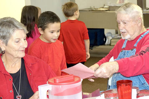An Allen kindergarten student brightened Bob & Irene Biggs Valentine’s day by delivering a special homemade card. Mrs. Henthorn and Mrs. Morgan’s class entertained the Allen Nutrition Site participants with some songs and special Valentines gifts.