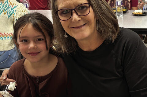 Abby Nemecek enjoyed Thanksgiving lunch with her grandma Lori Harrington