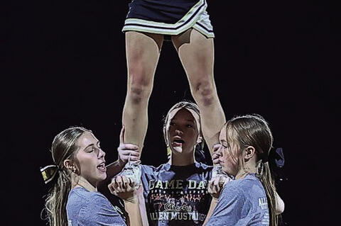 The Allen Cheerleader came up a little short in their State Competition but they have been working hard at the games.