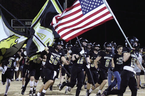 The Mustangs hit the field before their nail biting 31-26 comeback win over Woodland last Friday.