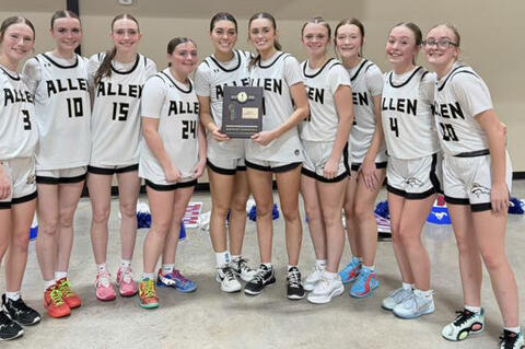 The #7 ranked Lady Mustangs brought home District crown fo the 23rd time in school history. obi Frederick, Kryslyn Stephens, Kayla Nickell, Ricklyn Jasna , Cherish Woodward, Addison Prentice, Ayla Manuel, Sophia Shires, Kolbi Clark, Kierra Fredierck.