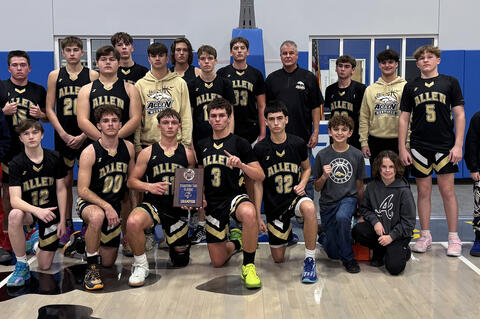 In a weather delayed final for the Stringtown Shootout basketball tournament the Allen men faced Colbert in the finals on Friday. After all the cancelations and dropouts, the two top seeds in the tournament Allen and Colbert met for the championship. The 