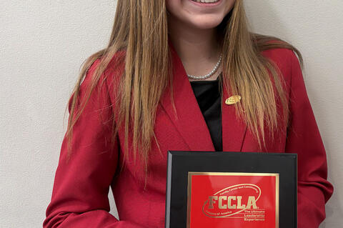 Kolbi Clark placed third at the national competition and received a gold medal for her STAR Event.