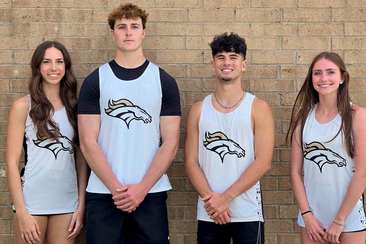 Allen State Track Quallifiers: Emma Tomb, Quintin Box, Gavin Hamilton, and Kayla Nickell