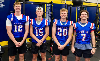 Allen football players Quintin Box, Brayden Holliway, Noah Bray and Kayd Bell were selected to play in the CPN North/South All Star Football game recently. Their side, the south won 27-14