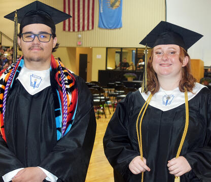 Rocky Brown and Breanna Nester pose at graduation.