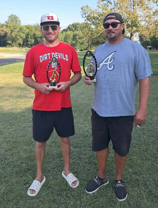 Congratulations to Daniel Cummings and Chad Tillery, winners of the Horsewhe tournament during the Mustang Block Party