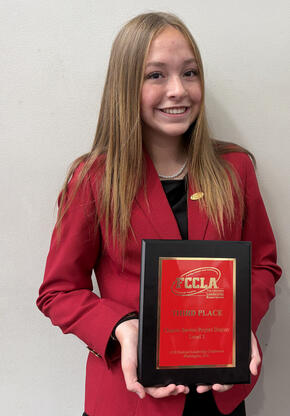 Kolbi Clark placed third at the national competition and received a gold medal for her STAR Event.