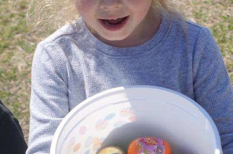 Waylon Rinehart got a bucket full of Easter Eggs