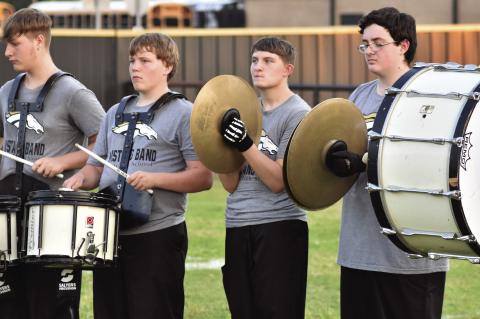 The Mustang Band drum line has been bringing the energy and keeping the beat strong—great job, Mustangs!