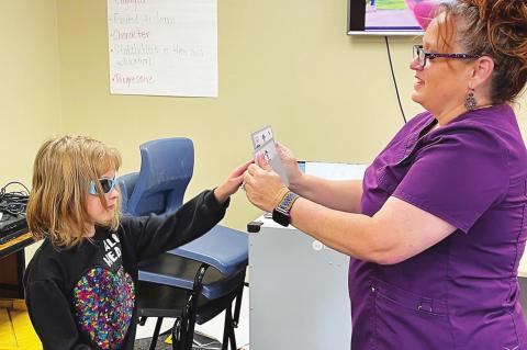 Eye exams were performed Wednesday morning