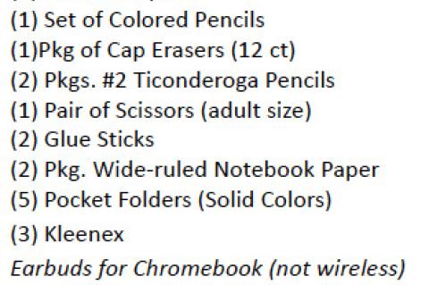 Allen School Supply List