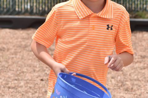 Jasper Cassell, Charlotte Henthorn and Cooper Frederick found lots of eggs at the school egg hunt!
