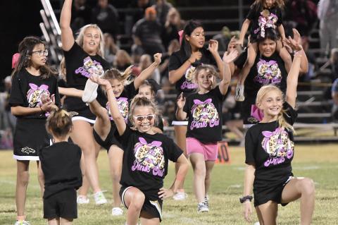 Pink Out Cheer Clinic performance