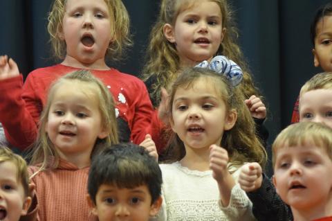 The Pre-K kids gave it all during their Christmas program performance.