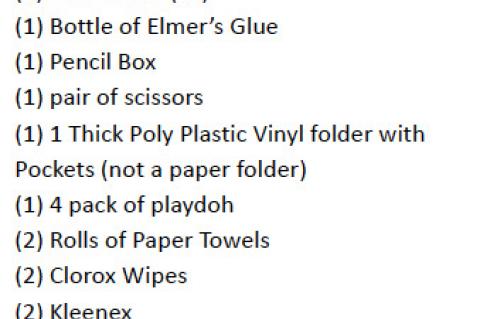 Allen School Supply List