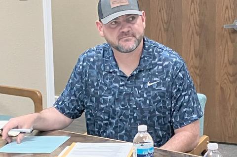 Calem Woodward, the Allen Board of Education’s newest member, was sworn-in Monday during the board’s regular monthly meeting. Photo by Randy Mitchell