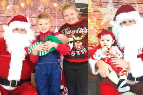 Ryder and Hattie Johnson introduced their new brother Lincoln to Santa for the fi rst time. Amilia Sanchez didn’t say much to Santa but he knows just what she wants.