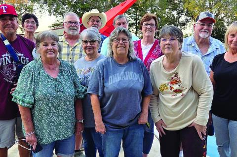 The Allen Class of 1975 gathered recently for a reunion at the home of Larry and Paula Colbert. picturedL-R Tony Walker, Barbara “Williams” Falsarella, Paula “Yount” Colbert, Larry Colbert, Jerri K “Prentice” Starns, Roger Byrd, Kathy Cagle, S