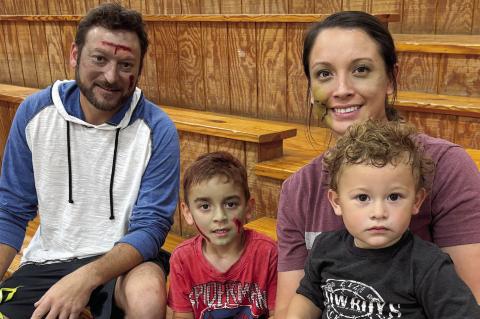 The scary Cummings family, Daniel, Declan, Mikela, Maverick did not want to participate!