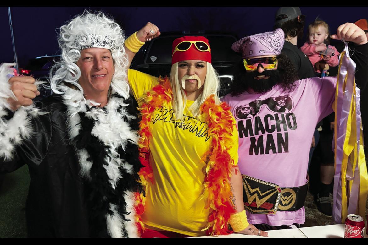 Wrestling greats Jamie ‘Ric Flair’ Rinehart, Lonni The Hulk Rinehart, and Starla ‘Macho Man’ McKinney.
